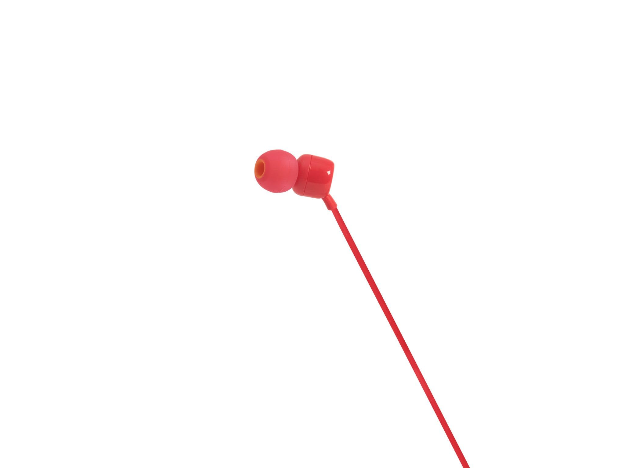 JBL T160 Tune Wired In-Ear Headphone with Mic - Red JBL T160 Tune Wired In-Ear Headphone with Mic - Red